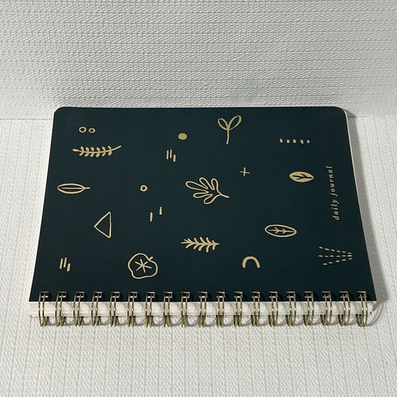 Fringe LEAF Hardcover Spiral Notebook Daily Journal 192 Pages Green Gold Lined - Picture 7 of 16